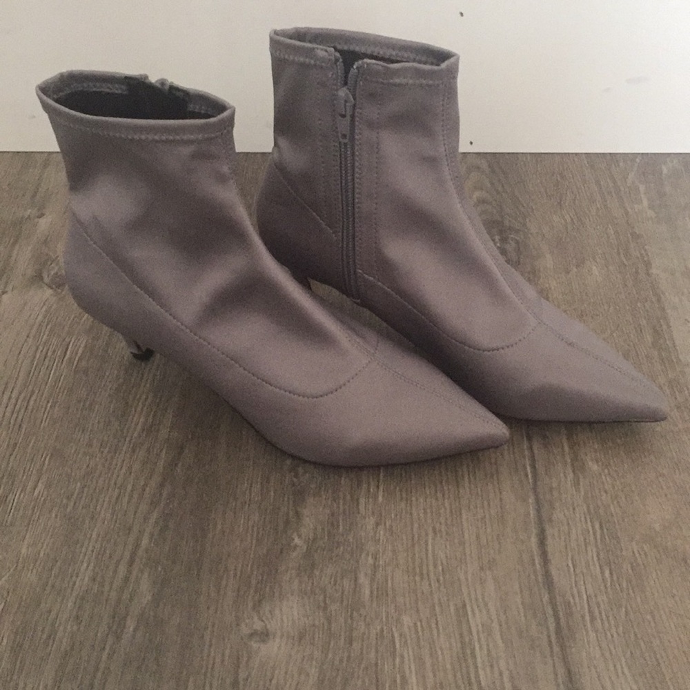 Topshop Silver Ankle Boot